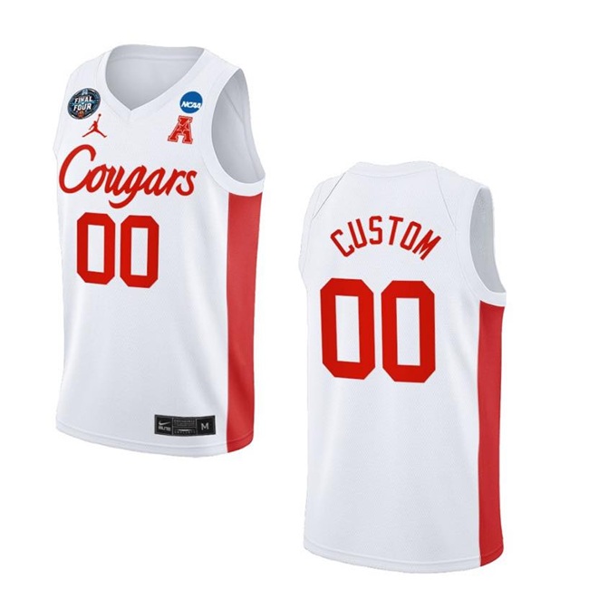 Men's White Houston Cougars Active Player Custom Final Four Classic Stitched Jersey